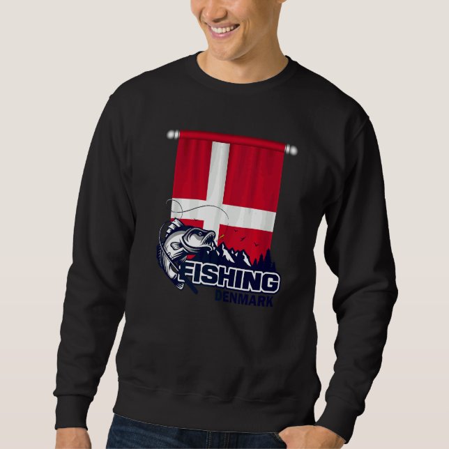 Sudadera Bandera De Dinamarca Pesca En Dinamarca (Anverso)