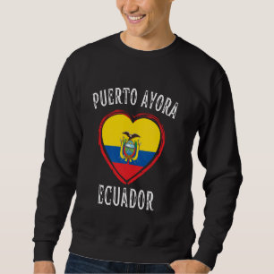 Sudadera Bandera de Ecuador Corazón Ciudad Puerto Ayora