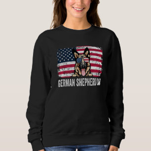 Sudadera Bandera De Ee.Uu. Angustiada Pastor Alemán Padre P