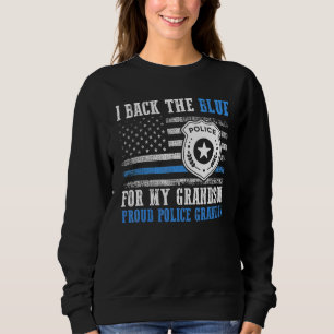 Sudadera Bandera de EE. UU. Apoyo al Azul Por Mi Nieto Orgu