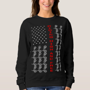 Sudadera Bandera de EE. UU. de BMX montando alto y libre