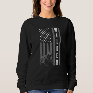 Sudadera Bandera de EE. UU. de soldadura genial para hombre