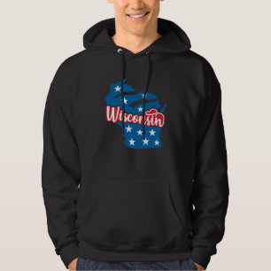 Sudadera Bandera de EE. UU. del 4 de julio de Wisconsin Día