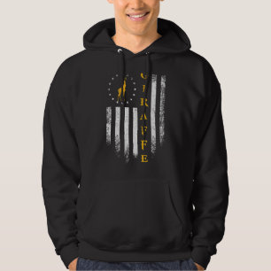 Sudadera Bandera De Ee.Uu. Giraffe Gracioso Animal Salvaje