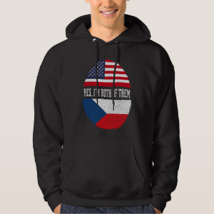 Sudadera Bandera de EE. UU. mitad americana mitad checa Rep