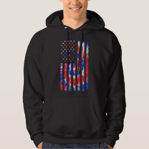 Sudadera Bandera De Ee.Uu. Rojo Azul Blanco Tye 4Uly Patrió