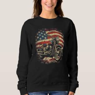 Sudadera Bandera de EE. UU. Vintage Moto USA Biker Retro