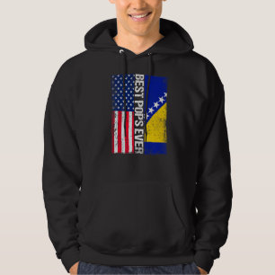 Sudadera Bandera De Ee.Uu. Y Bandera De Bosnia Y Herzegovin