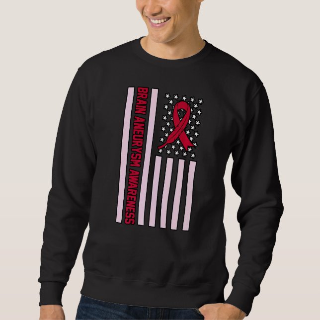 Sudadera Bandera De Eeuu Aneurysm Awareness Month (Anverso)