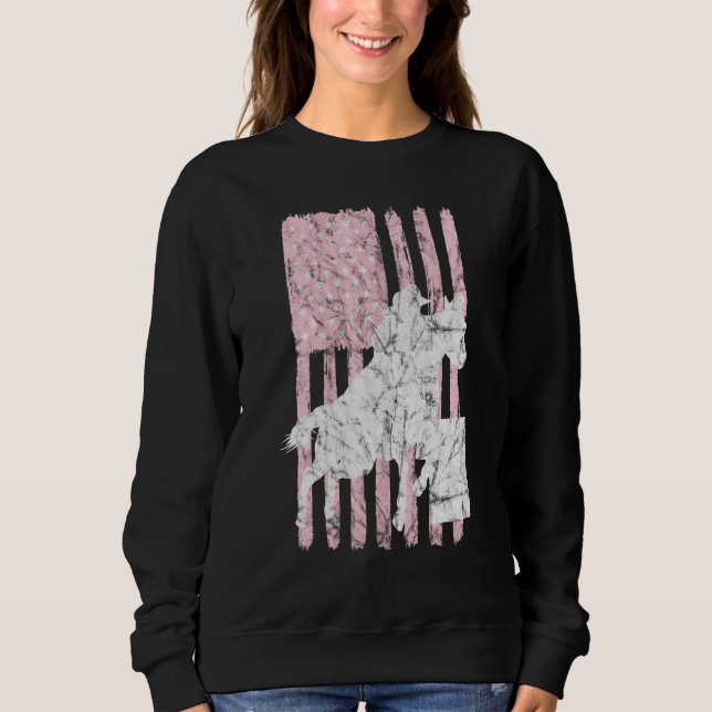 Sudadera Bandera De Eeuu Carreras De Barril Rosa Racer Caba (Anverso)