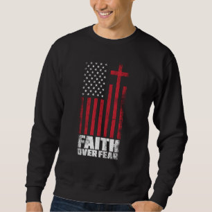 Sudadera Bandera de EEUU Fe Patriótica Estadounidense Por O