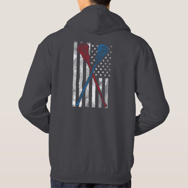 Sudadera Bandera de época y batas Lacrosse (Reverso)