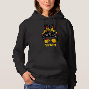 Sudadera Bandera de España Chica Española Moño Fútbol Fútbo