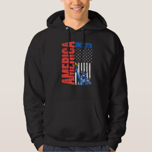 Sudadera Bandera de Estados Unidos 1776 Estatua de la Liber