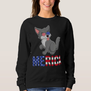 Sudadera Bandera De Estados Unidos Alaskan Malamute Perro G