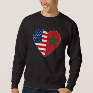 Sudadera Bandera de Estados Unidos Americano Amor Marruecos