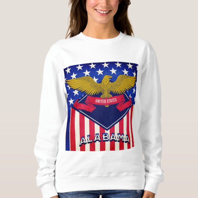 Sudadera Bandera de Estados Unidos de Alabama (Anverso)