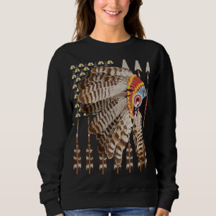 Sudadera Bandera de Estados Unidos Nativa Cherokee Patrióti