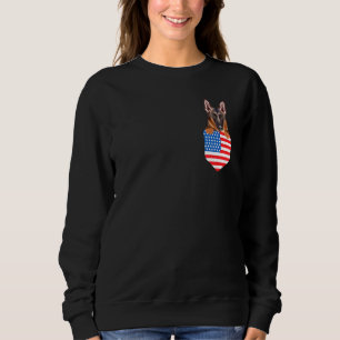 Sudadera Bandera de Estados Unidos Perro Tervuren Belga en