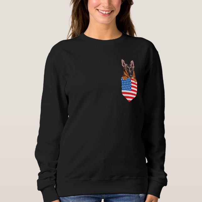 Sudadera Bandera de Estados Unidos Perro Tervuren Belga en  (Anverso)