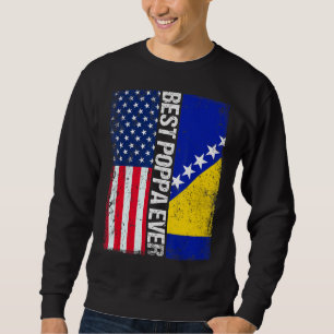 Sudadera Bandera De Estados Unidos Y Bandera De Bosnia Y He