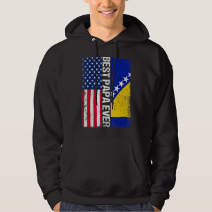 Sudadera Bandera De Estados Unidos Y Bandera De Bosnia Y He