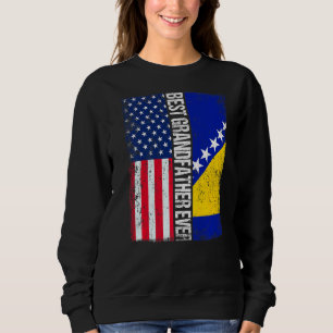 Sudadera Bandera De Estados Unidos Y Bandera De Bosnia Y He
