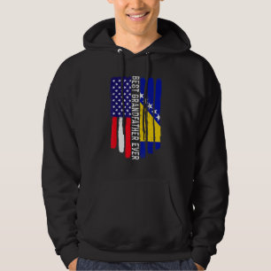 Sudadera Bandera De Estados Unidos Y Bandera De Bosnia Y He