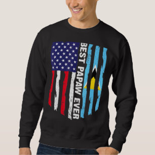 Sudadera Bandera De Estados Unidos Y Bandera De Santa Lucía