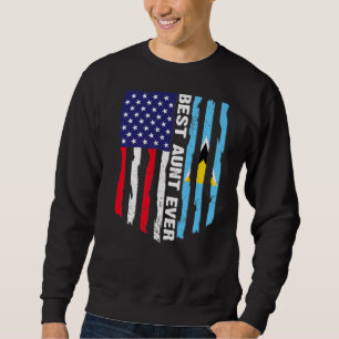 Sudadera Bandera de Estados Unidos y bandera de Santa Lucía