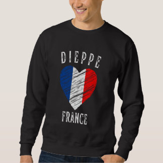 Sudadera Bandera de Francia Corazón Ciudad de Dieppe