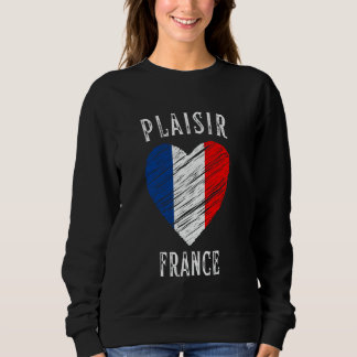 Sudadera Bandera de Francia Corazón Ciudad de Plaisir