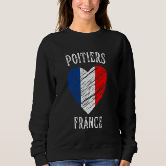 Sudadera Bandera de Francia Corazón Ciudad de Poitiers