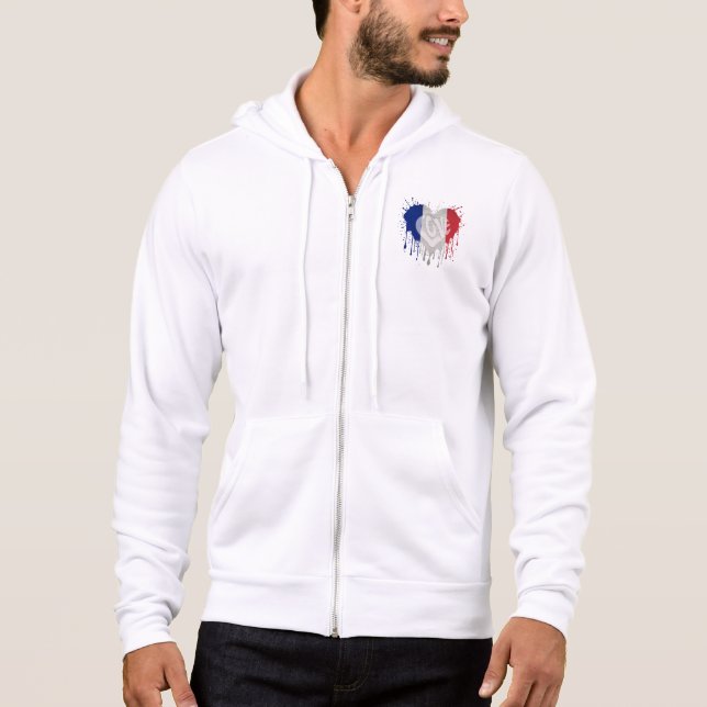 Sudadera Bandera de Francia del amor (Anverso)
