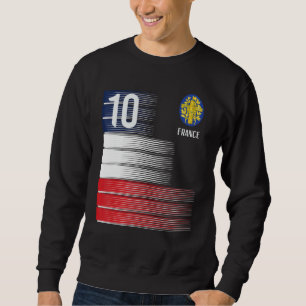 Sudadera Bandera de Francia número 10 hombres de fútbol de