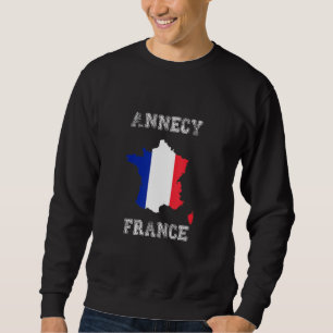Sudadera Bandera de Francia Retro Annecy Francia Distorsion