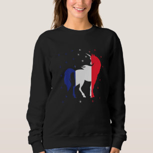 Sudadera Bandera de Francia Unicornio  