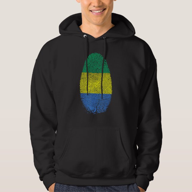 Sudadera Bandera De Gabón Huella De Dedos En Mi Adn Para Ga (Anverso)