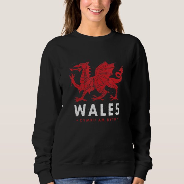 Sudadera Bandera de Gales Dragón galés Baner Cymru Am Byshm (Anverso)