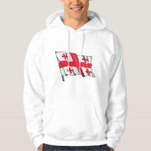 Sudadera Bandera de Georgia ondeando roja y blanca con cinc