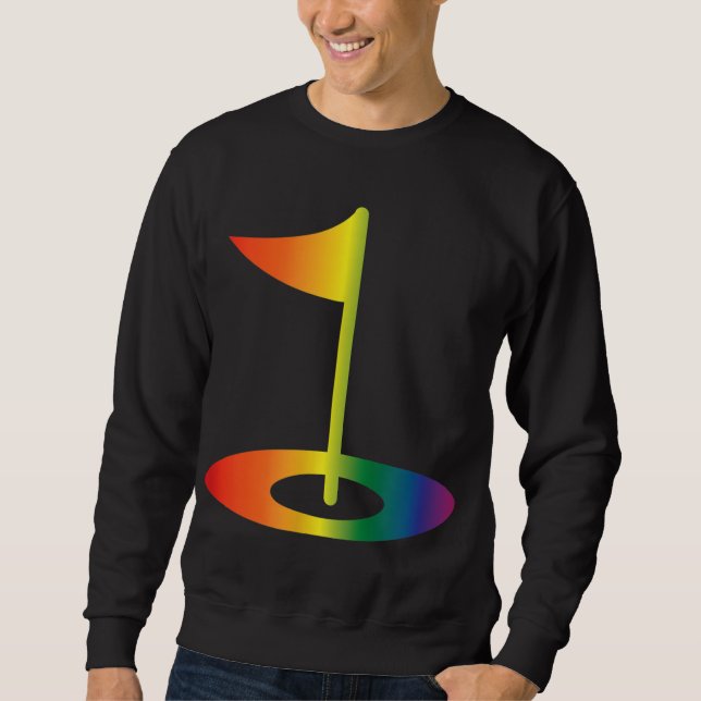 Sudadera Bandera de golf Rainbow Divertido golf Orgullo de  (Anverso)