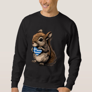 Sudadera Bandera de Grecia Ardilla Corazón Raíces Griegas H