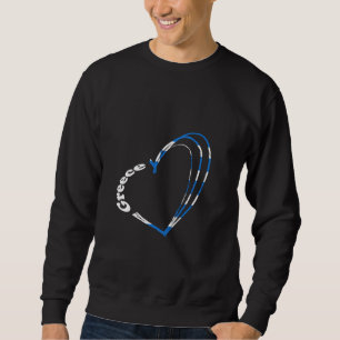 Sudadera Bandera de Grecia Helenos Corazón Raíces Griegas O