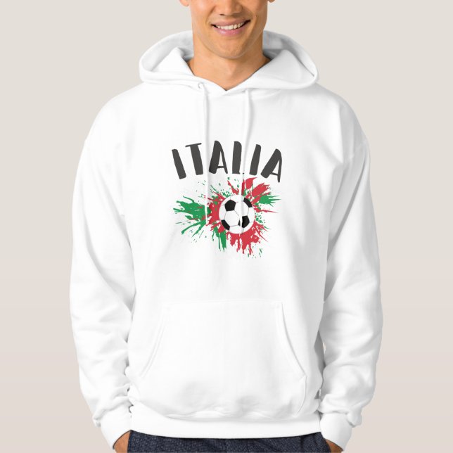 Sudadera Bandera de Grunge de la pelota de fútbol de Italia (Anverso)