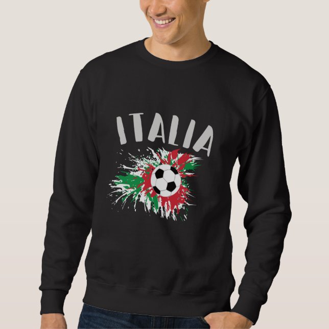 Sudadera Bandera de Grunge de la pelota de fútbol de Italia (Anverso)