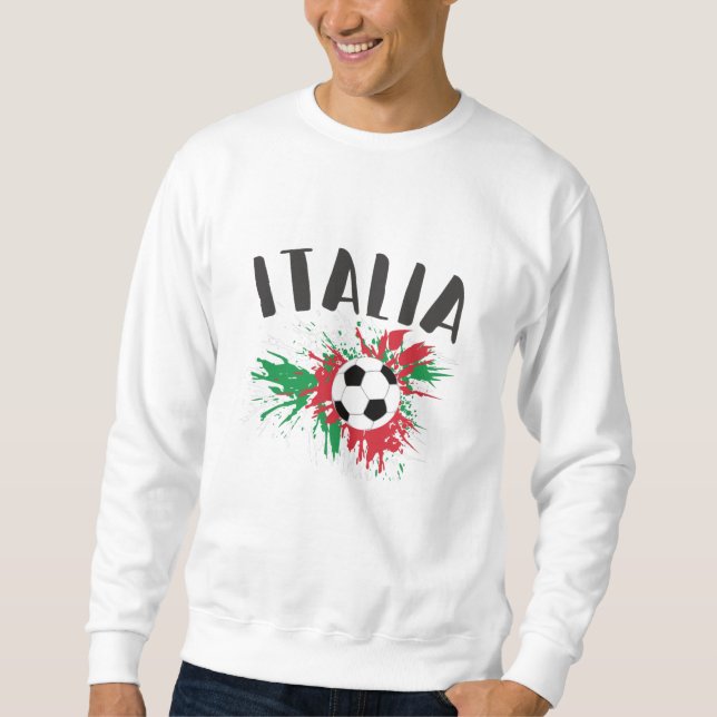 Sudadera Bandera de Grunge de la pelota de fútbol de Italia (Anverso)