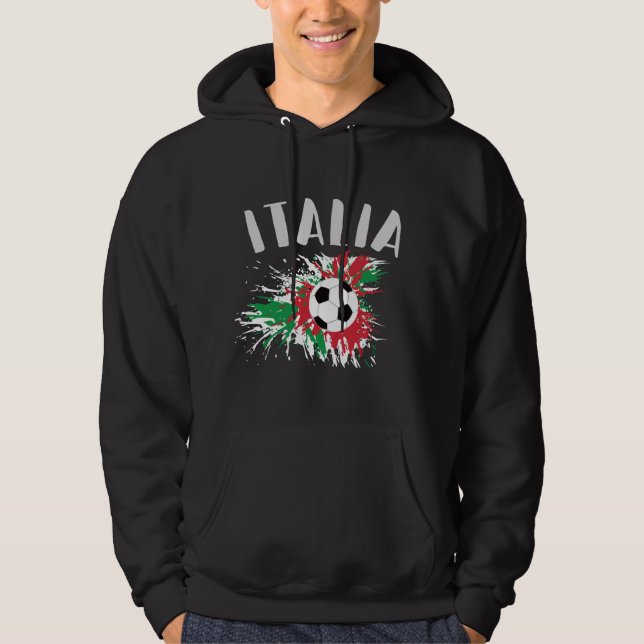 Sudadera Bandera de Grunge de la pelota de fútbol de Italia (Anverso)