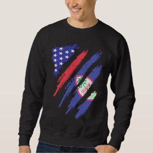 Sudadera Bandera de Guam Patriotismo Americano Corazón Crec