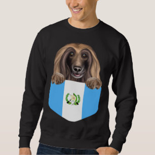 Sudadera Bandera de Guatemala Perro Galgo Afgano en Bolsill
