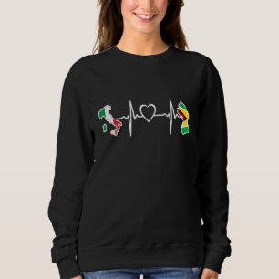Sudadera Bandera de Guyana Italia Guyanés Corazón Italiano